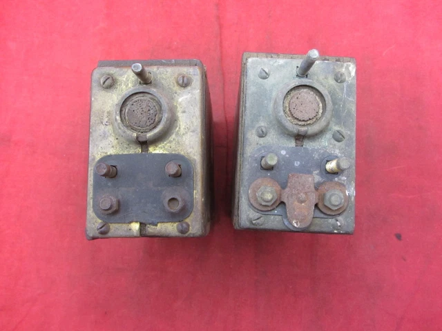 Lot Of 2 Vtg Brass Top Ford Model T A Ignition Coils Buzz Box As Is Untested