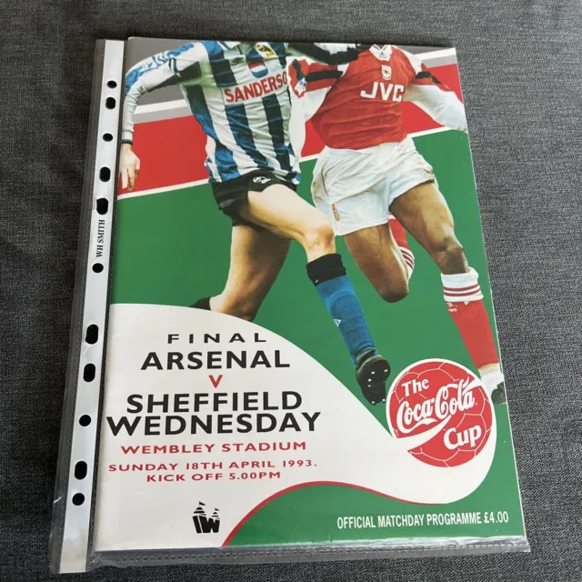 Coca Cola Cup Final Arsenal v Sheffield Wednesday 1993