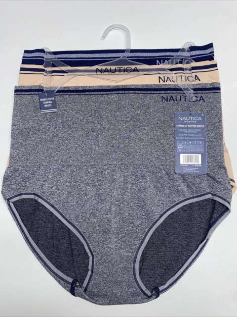 NAUTICA INTIMATES NT4134 3Pkd Mf Seamless Shaping Brief Panties Great Fit!  Nwt $35.00 - PicClick