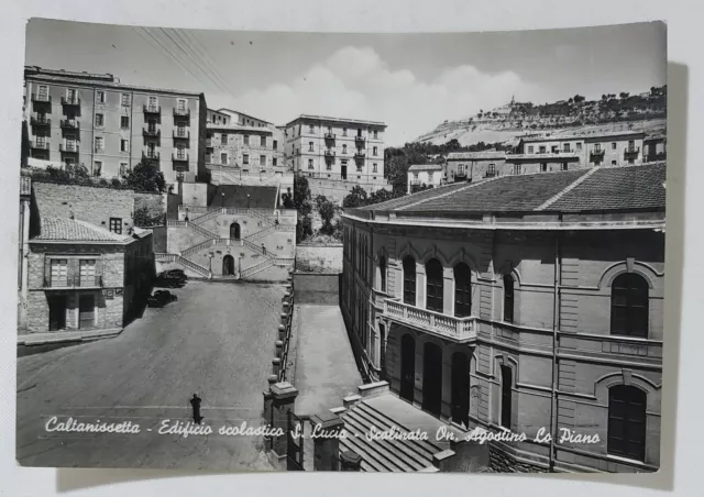 50316 Cartolina - Caltanissetta - Edificio Scolastico S.Lucia Scalinata -VG 1958