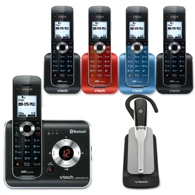 NEW Vtech DS6472-6 DECT 6.0 Digital 5-Handset Cordless Phone Answering System