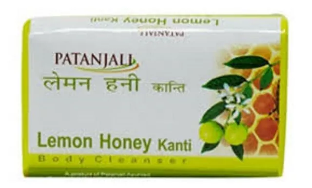 Lot de 10 savons nettoyants pour le corps Patanjali Lemon Honey Kanti...