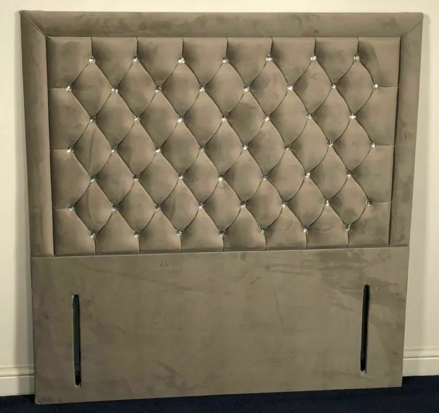 Nuevo 54" Piso Standing Calidad Karish Diseño DIAMANTES Cabecera en FELPA TERCIOPELO