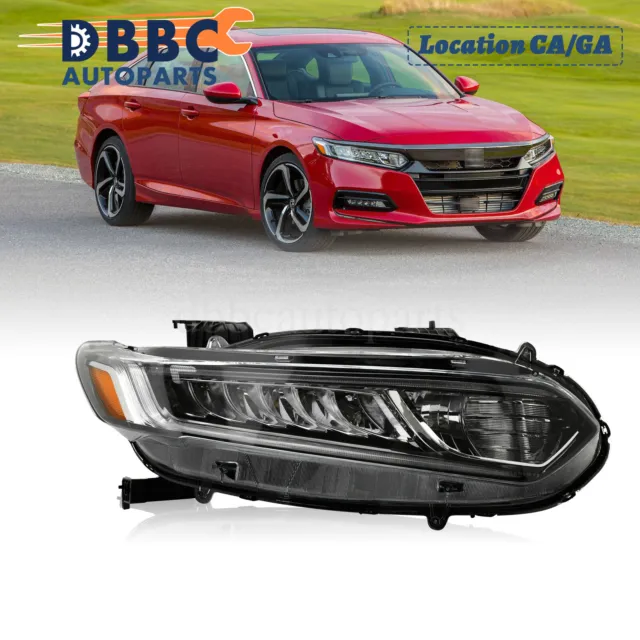 For 2018-2020 Honda Accord W/LED DRL Signal Headlight Assembly passenger RH