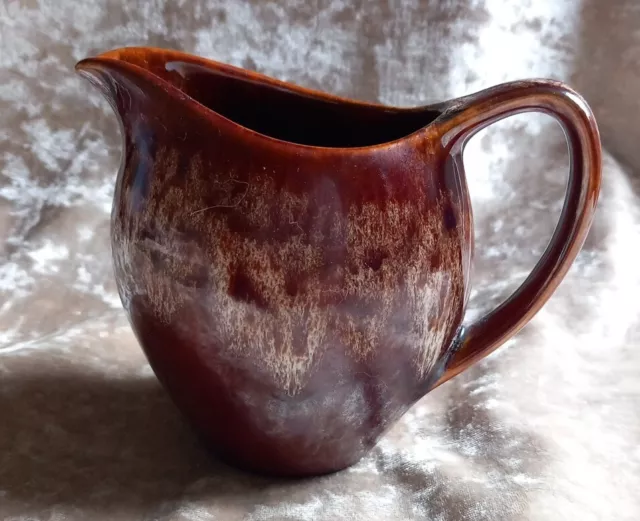 Kernewek Pottery Cornwall Milk Jug Brown Honeycomb Glaze Ceramic Creamer