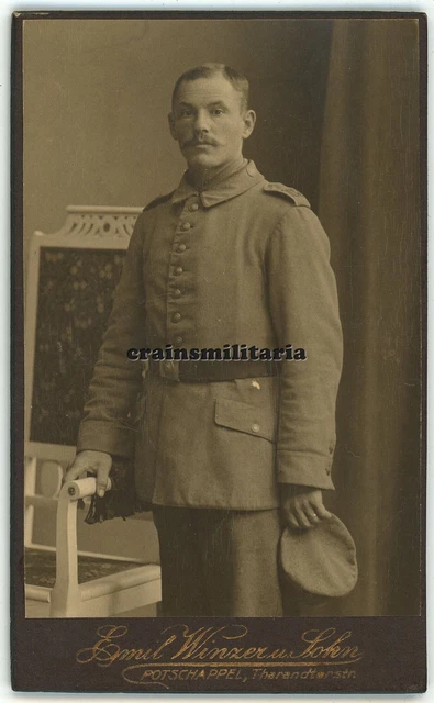 Orig. Foto CDV Portrait Soldat in POTSCHAPPEL b. Dresden Sachsen