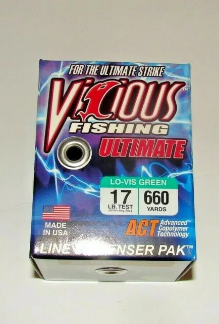 Vicious Fishing Ultimate Mono Leader Line Dispense 17lb 660 yds Yard Spool 17 lb