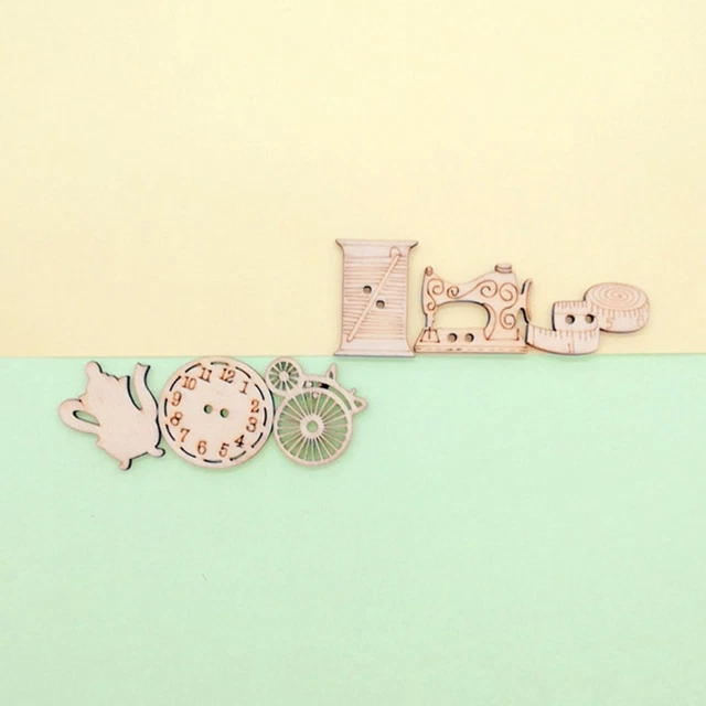 100 Pcs Wooden Ornaments Wedding Decor Home Accessories Cartoon