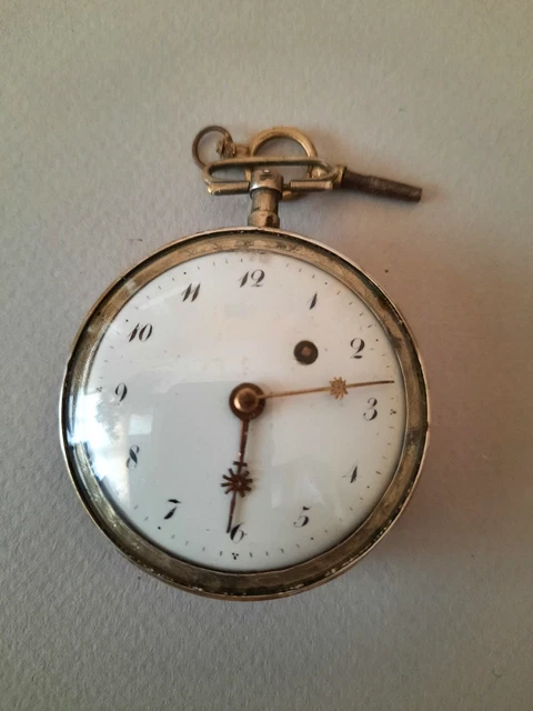 Montre De Poche Argentée Mécanique - Cadran Doré Chiffres Romains - Style Luxe - Neuf Sans Emballage