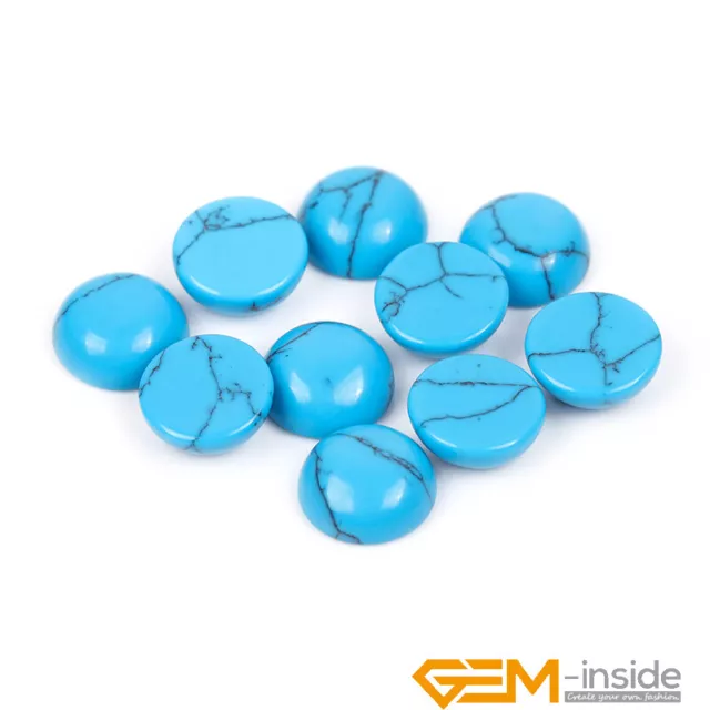 Blue Turquoise Gemstone CAB Cabochon Loose Beads For DIY Jewelry Making 5Pcs YB