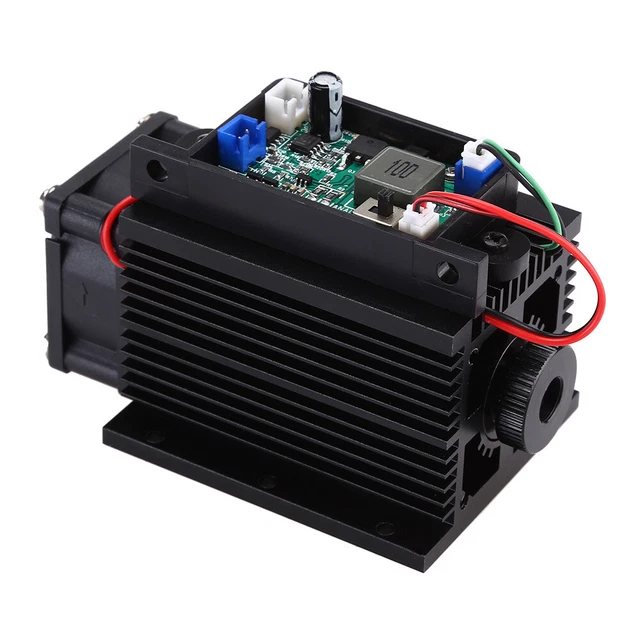 Focusable Powerful 15W 450nm 15000mW Blue Laser Module Fan TTL 12V CNC +Goggles#