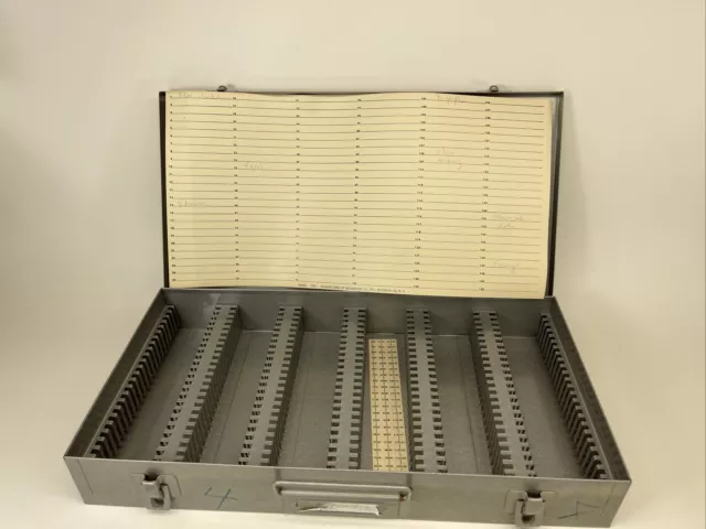 Brumberger 35mm Slide Metal Storage Case Holds 150 2X2 Slides Model 1150