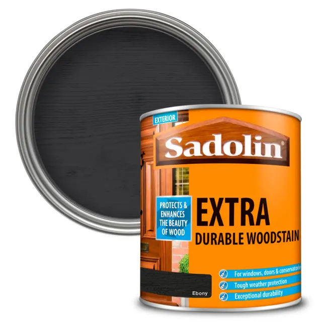 Sadolin Extra - Ébano - Negro - 2.5L - Protección Uv Duradera Mancha Madera