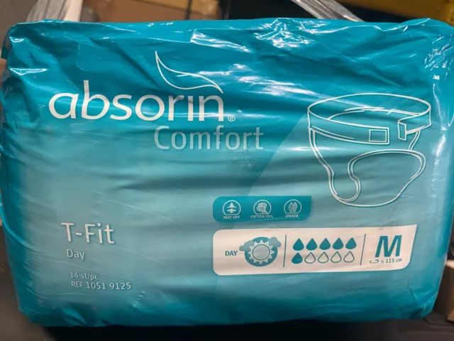 Lot de 4 paquets de 14 couches Absorin confort T-fit taille M     O.