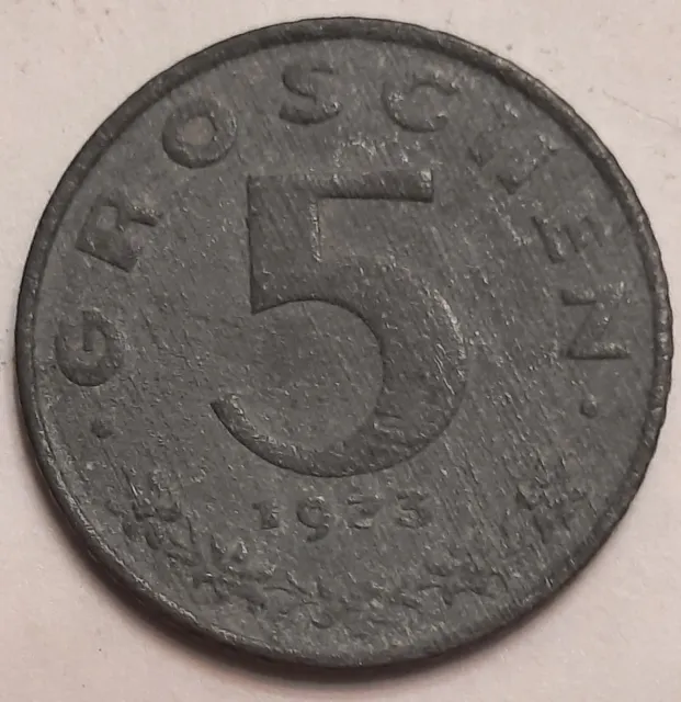 ONE CENT COINS: 1973 Austria 5 Groschen Coin