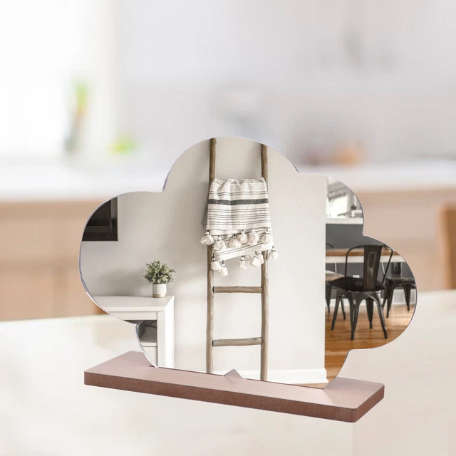 Acrylic Irregular Desktop Standing Makeup Mirror Home Decor Frameless Bedroom