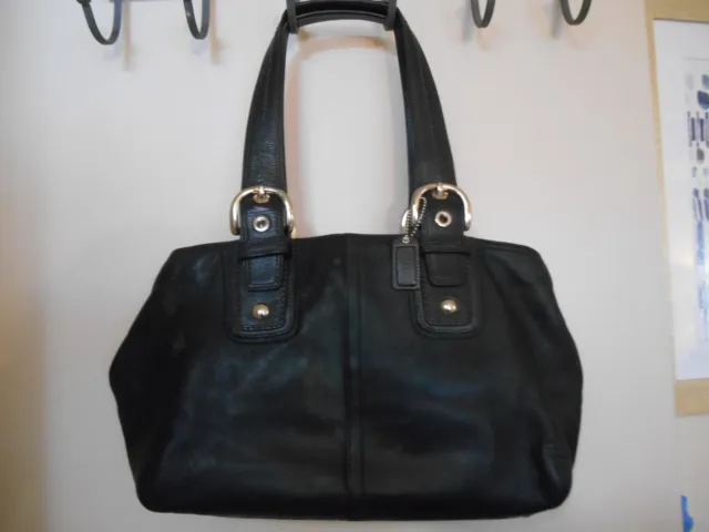 coach VINTAGE ALEX large black leather satchel handbag A0972-F13109