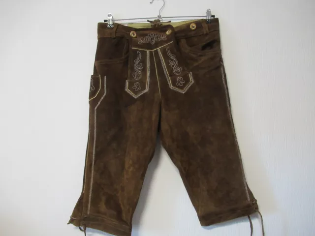 180 70 FROHSINN Trachten Leder Hose braun Gr. 48 braun Knickerbocker Lederhose