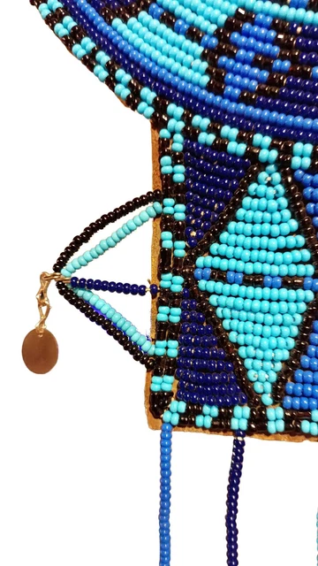 Vintage authentic Maasai ceremonial beaded necklace. In good condition