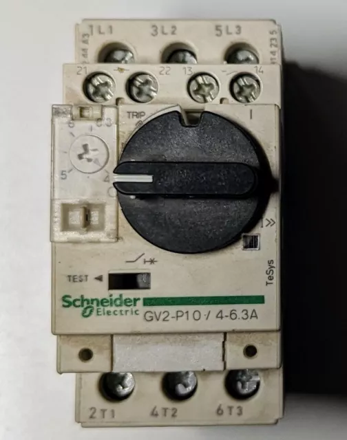 Schneider Electric Manual Starter GV2-P10 Trip 4-6.3A 600V Motor Controller 3P