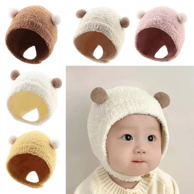 Cute Autumn Winter Hats Warm Newborn Cap Plush Hat Warmer Bonnet  Outdoor