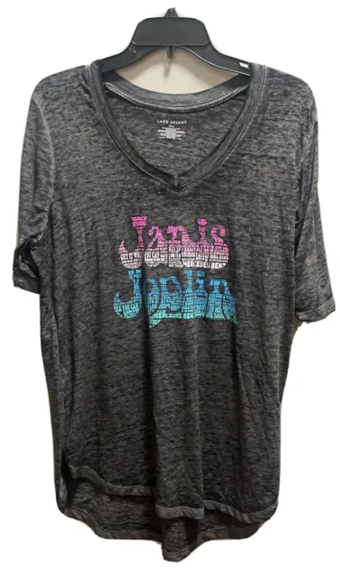 Janis joplin women’s t shirt 10/12 (large) short sleeve lane bryant v neck
