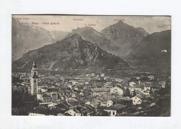 CARTOLINA BORGO Trento veduta generale non viaggiata