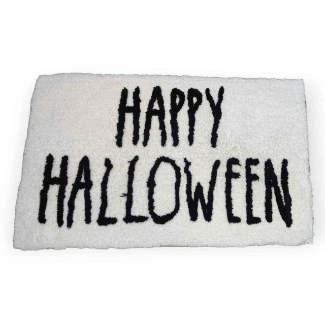 Alfombra blanca de baño Rae Dunn Happy Halloween 20 x 32