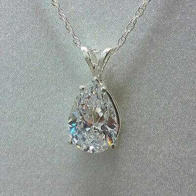 Luxury Pear Cut Cubic Zircon Necklace Pendant Women Silver Plated Jewelry