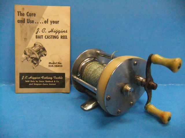 Moulinet De Pêche Ancien JC Higgins Bait Casting – Vintage – Fonctionne – Gravure