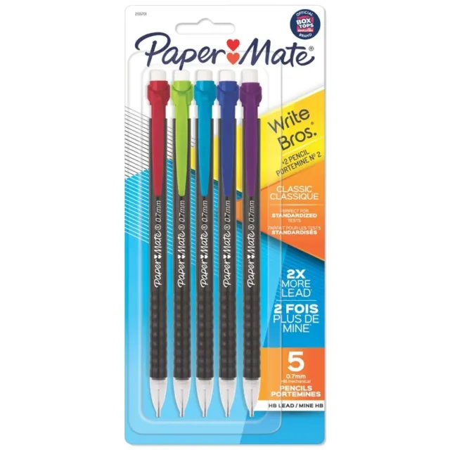 PAPER MATE Write Bros Mechanical Pencil 0.7mm Assorted Color 5PK