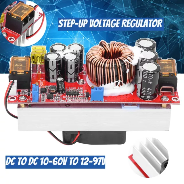 1500W 30A DC Converter CV CC Boost Converter Step Up Adjustable Voltage Module