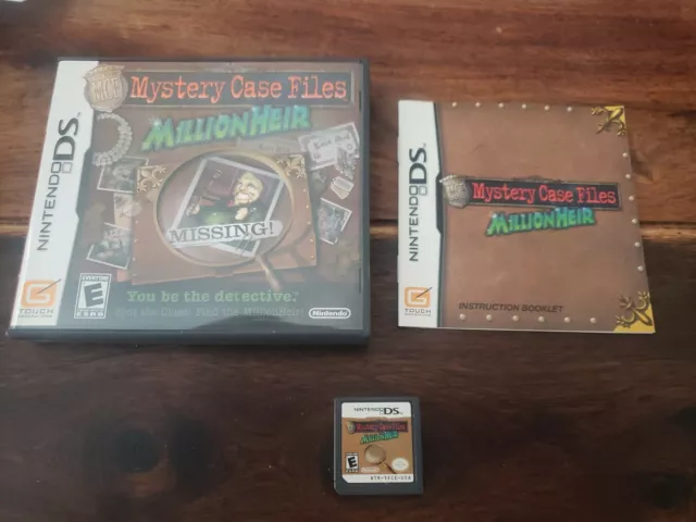 Mystery Case Files: MillionHeir (Nintendo DS, 2008) Video Game Complete CIB