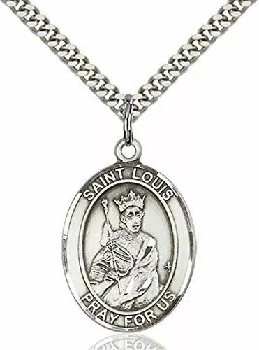 bliss Sterling Silver Saint Louis Medal Pendant, 1 Inch