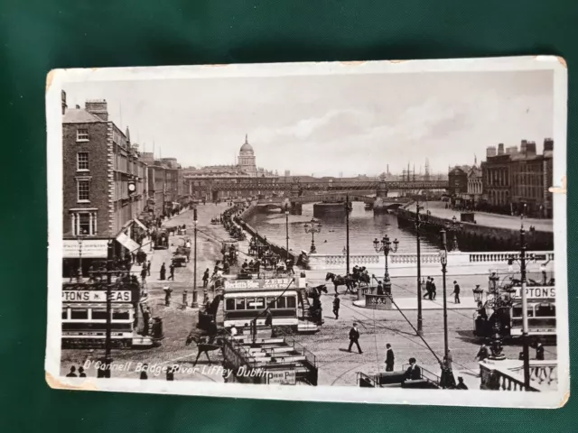 Stunningly Clear Postcard, O’Connell Bridge and  River Liffey, Dublin, 1913