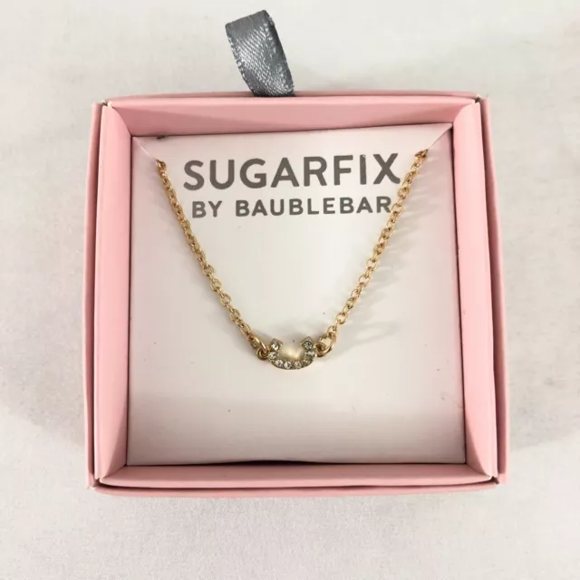 Sugarfix Womens Necklace C Initial Rhinestones Gold Tone