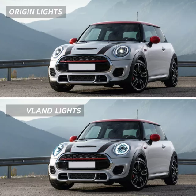 VLAND Pair LED Headlights For 2014-2018 Mini Cooper F56 W/Startup Animation DRL 2