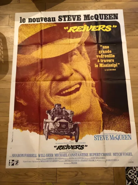 Affiche de Cinema Reivers de 1969 avec Steve McQueen 120x160cm Bon état 