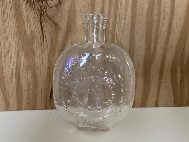 Merry Christmas & Happy New Year Emb Wreaths. Pumpkinseed Whiskey Flask 1890 Dug