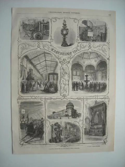 Gravure 1861. Exposition Industrielle Du Grand-Duche De Bade, A Carlsruhe.