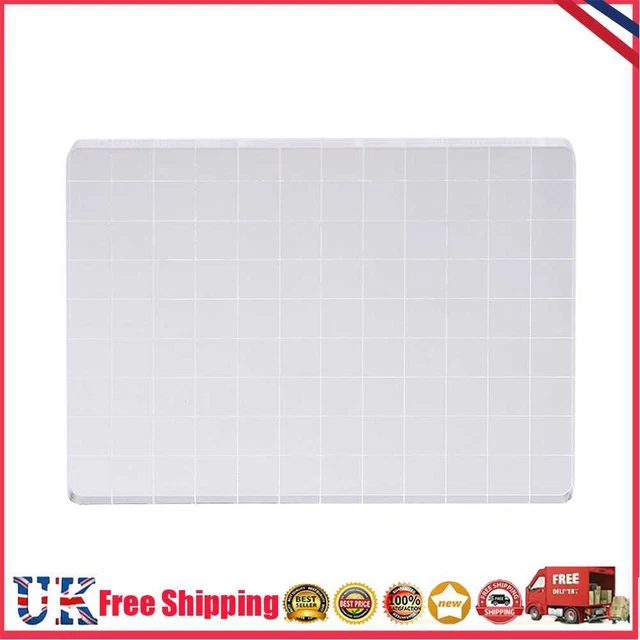 Acryl Stempelblock Klar Stanzwerkzeug Set mit Gitterlinie Handwerk (9x12cm) * Z