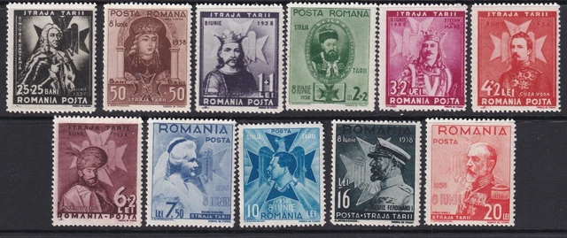 ROMANIA 1938 8th ANNIV OFACCESSION OF CAROL II AND SCOUTS SG 1352-1359 SET 8 MLH