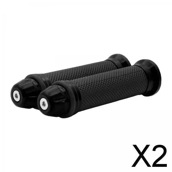 2X 2x Motorbike Hand Grips 22mm Universal Aluminum Alloy Rubber Handlebar