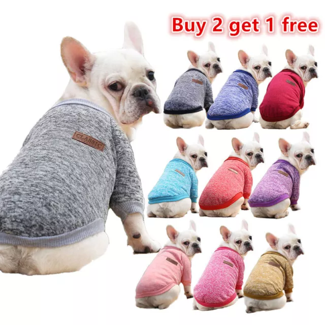 Classic Warm Dog Clothes Puppy Pet Cat Sweater Jacket French Bulldog Coat Hoodie