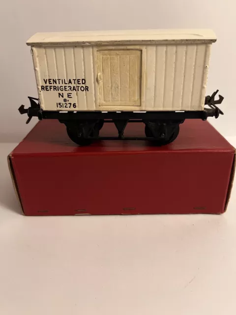 Hornby O Gauge Model Railway Tinplate No.1 NE Refrigerator Van In Original Box