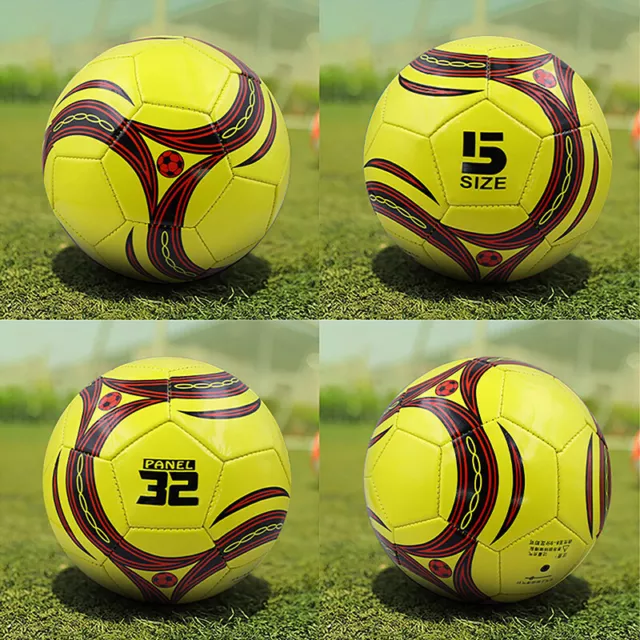 1Pc Soccer Ball Size 4 Soft PU Outdoor Seamless Football Training Game Suppli DR