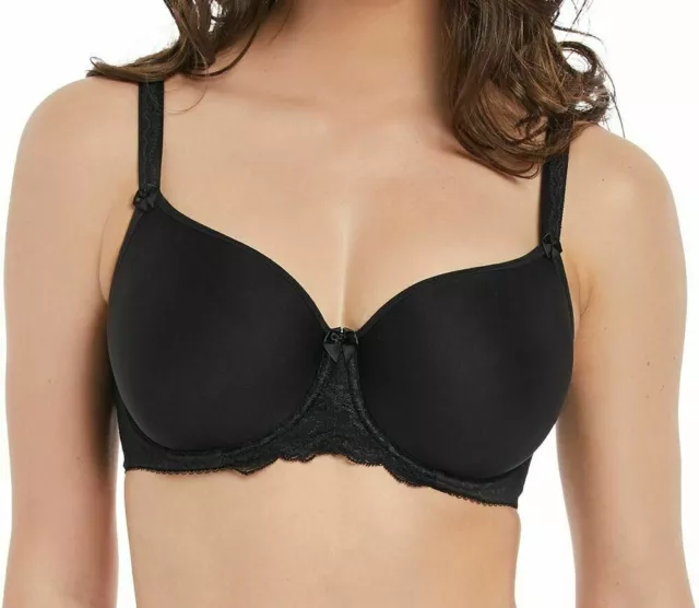 Fantasie Rebecca Lace Bra Size 30D Black Padded Spacer Full Cup T-Shirt 9421