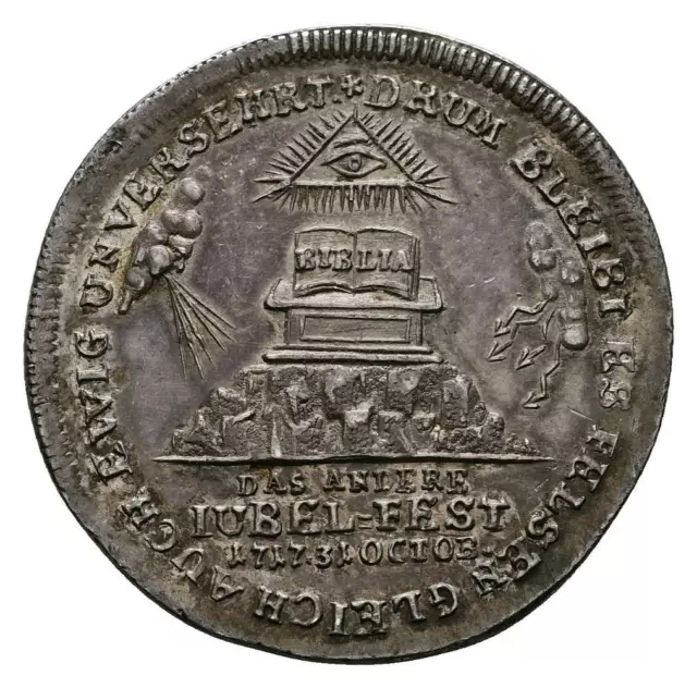 Linnartz HAMBURG Silbermedaille 1717 (unsigniert) Reformation Vorzüglich+ 2