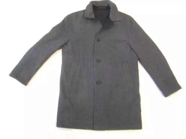 VINEYARD VINES Wool Gray Tweed Reversible Wool Coat Winter Jacket Mens Sz L?