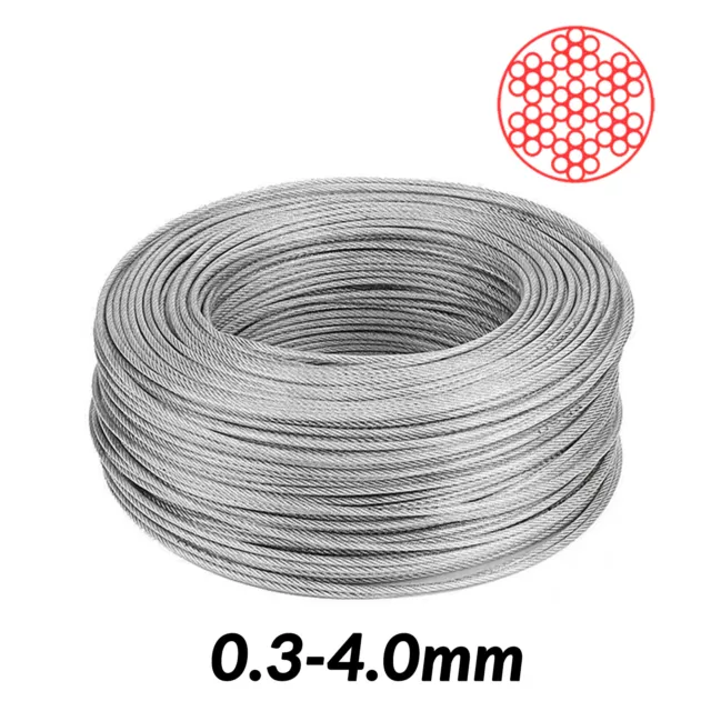 Stainless Steel Wire Rope Cable PVC Plastic Coated 1mm 2mm 3mm 4mm 5mm 6mm  8mm